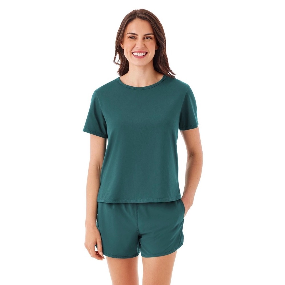 Member's Mark Womens Active Tee Turquoise XL Relaxed Fit Wicking LBS512652